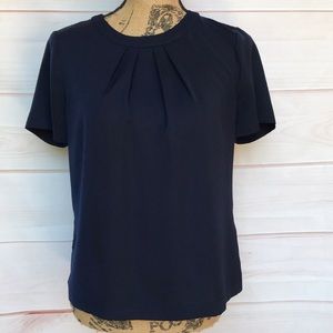 J Crew Navy Short Sleeve Blouse XS
